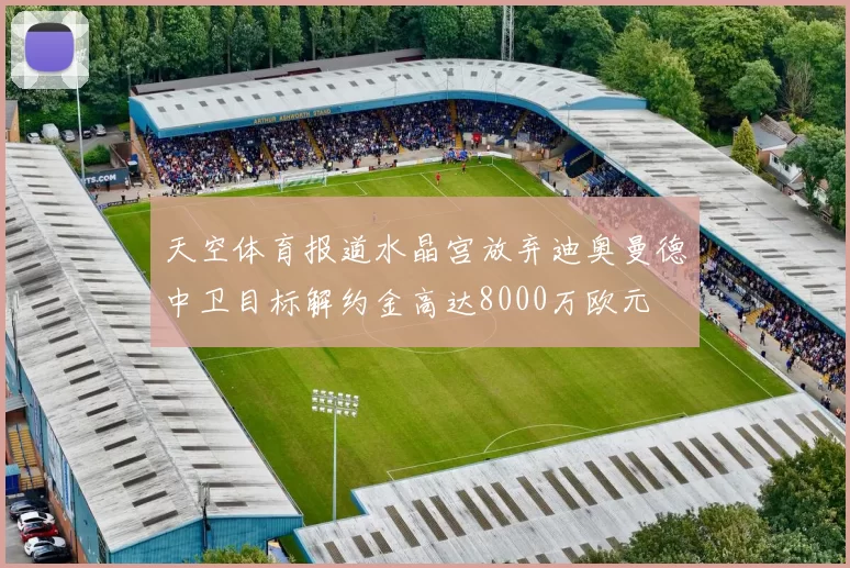 天空体育报道水晶宫放弃迪奥曼德中卫目标解约金高达8000万欧元